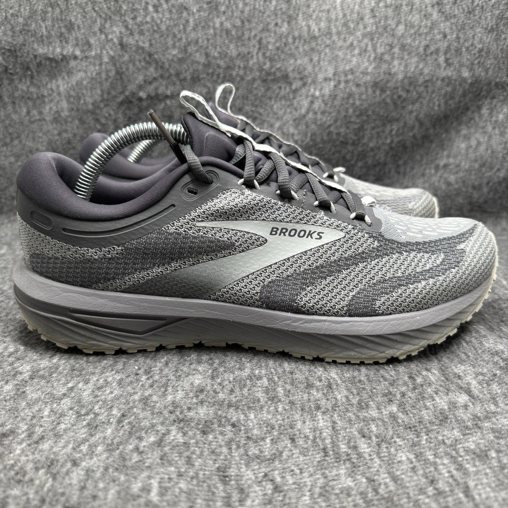 Brooks Revel 7 Mens 10 Grey Black Mesh Used Excellent Lightweight Running Shoe